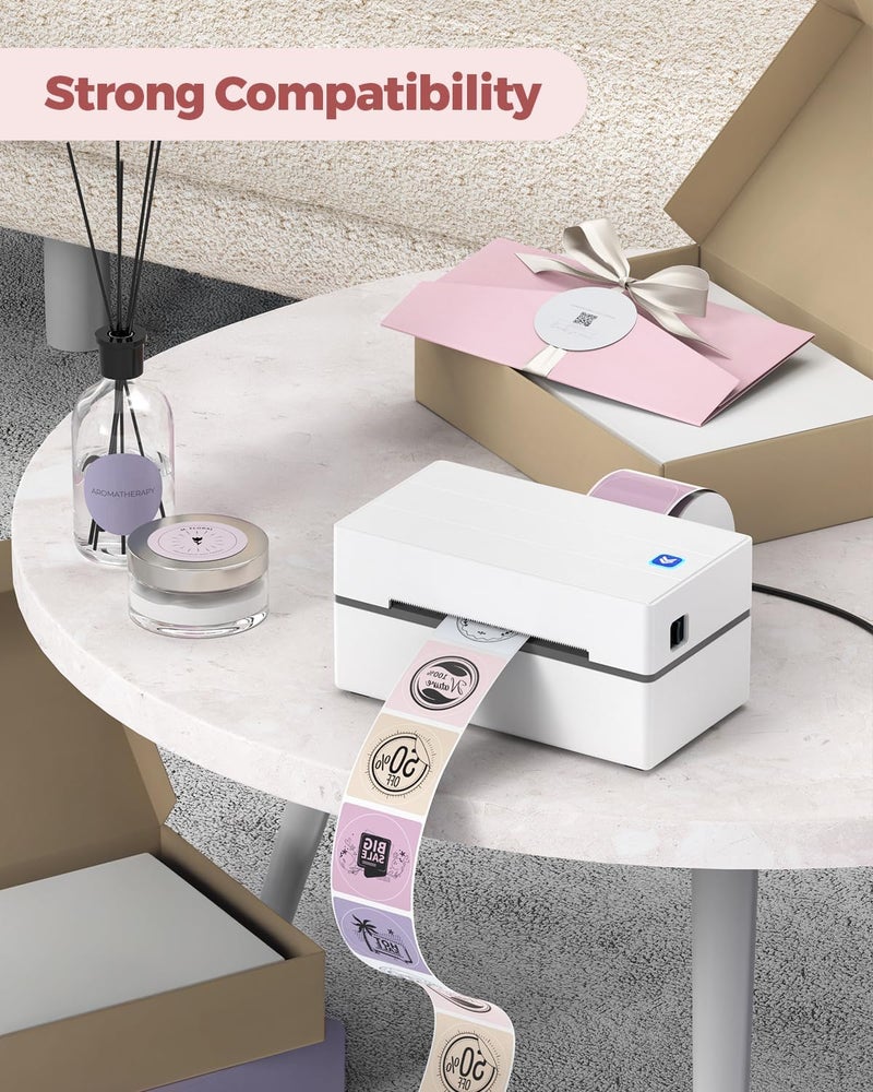 MUNBYN 2 Inch Round Thermal Labels, Color Thermal Sticker Labels for Canning, Baking, 150 Sheets/1 Roll - Image 3